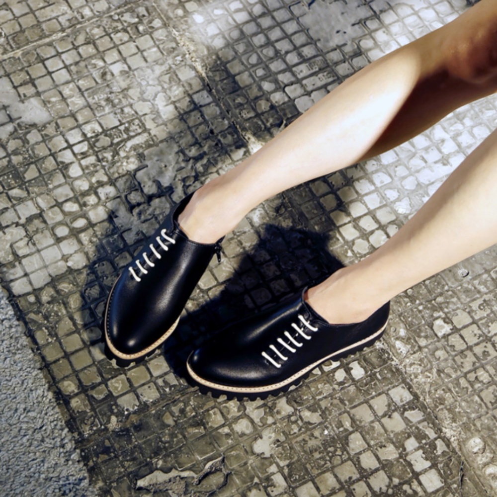 SIDE CORD OXFORD SHOE - BLACK